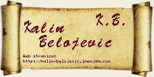 Kalin Belojević vizit kartica